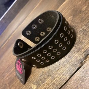 Two paparazzi thick leather bracelets
